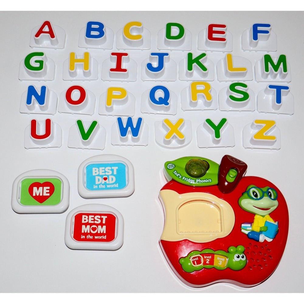 LeapFrog Tad's Fridge Phonics Magnetic Letter Set Apple Alphabet Toy Complete